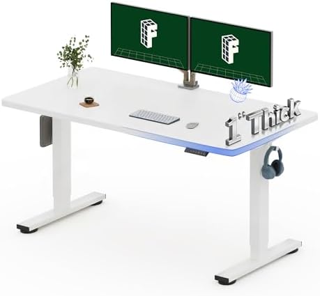 FLEXISPOT 55"x28" Electric Standing Desk, White by Unknown