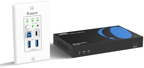 OREI USB Over Cat6 Extender 330ft, Two-Way PoC, RS-232, GPIO Support, Gen 1 by OREI