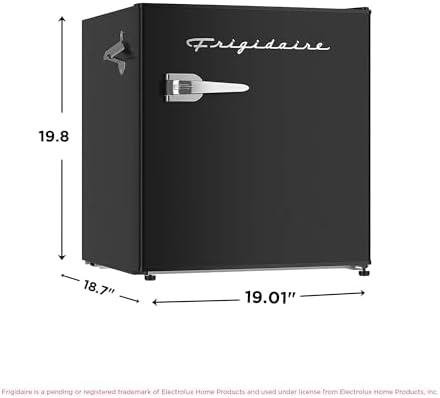 FRIGIDAIRE Black Retro Mini Refrigerator-Energy Saving-Adjustable Thermostat Control-Side Mounted Bottle Opener-Ideal for Dorm, Office, RV, Garage, Apartment 1.6 Cubic Feet - Image 6