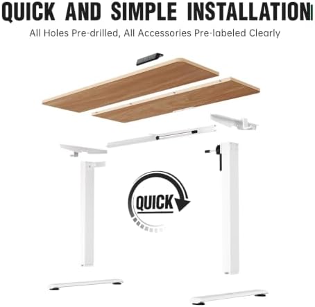 Veken 47.2 Inch Large Electric Standing Desk, Gaming Table, Nature - Image 4