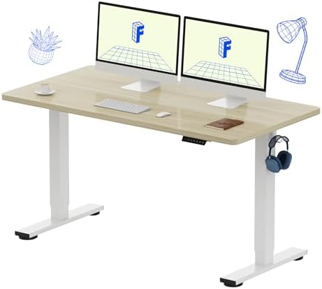 FLEXISPOT EN1 55"x28" One-Piece Standing Desk, White Wood Grain by Unknown