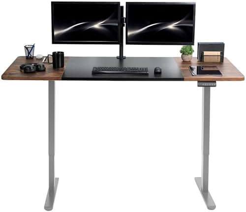 VIVO Black/Vintage Brown 71 x 30 in Standing Desk, DESK-KIT-E2G7BN by VIVO
