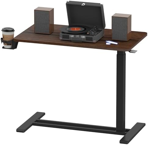 FLEXISPOT H7 32" Pneumatic Height-Adjustable Overbed Table with Wheels by Unknown