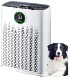 Air Purifiers for Home Large Room, Cover Up to 2400 Ft² with True HEPA Filter, Smart Mode, PM2.5 Air Quality Display, 22dB Sleep Mode, Aromatherapy with 360°Air Outlet, HAP603, White by ECOSELF