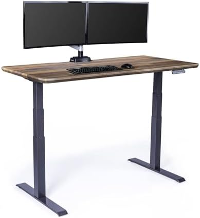 Vari Classic Electric Standing Desk – 60x30 – Reclaimed Wood/Slate by Unknown