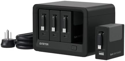 Gitryin 12-in-1 Desktop Charging Station, 160W USB Retractable GaN Charger by GITRYIN