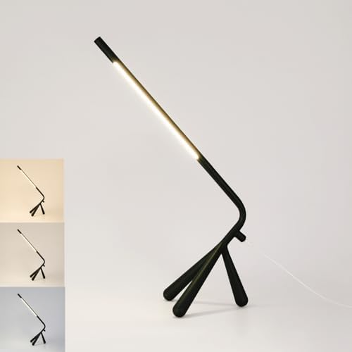 LED Creative Desk Lamp with USB Tybe-c Stepless Dimmable Eye Caring Desk Light for Home Office Bedroom Bedside College Dorm, Reading Lamp,Decorative Gift Table Lamp Black by SimisandTableLamps
