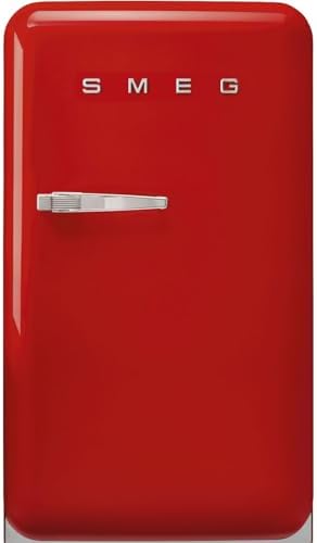 Smeg FAB10 50's Retro Style Aesthetic Refrigerator with 4.48 Cu Total Capacity, 2 Glass Shelves, LED Internal Light, 22-Inches, Red Right Hand Hinge. FAB10URRD3 Made In Italy by Unknown