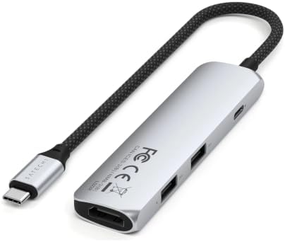 Satechi 4-in-1 USB-C Hub, 4K/60Hz HDMI, 100W PD Charging, Silver - Image 4
