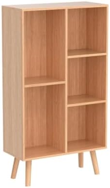 LEYAOYAO 5 Cube Bookshelf, Mid-Century Modern Book Shelf with Legs, Natural - Image 4