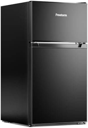 3.2 Cu Ft Mini Fridge with Freezer, Double Door Upright Freezer - Image 2