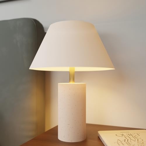 Novogratz x Globe 18" Table Lamp, Brass Finish, Natural-Look Base, Fabric Shade - Image 5