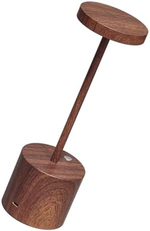 Cordless Rechargeable LED Table Lamp Set of 2, Wood - Image 2