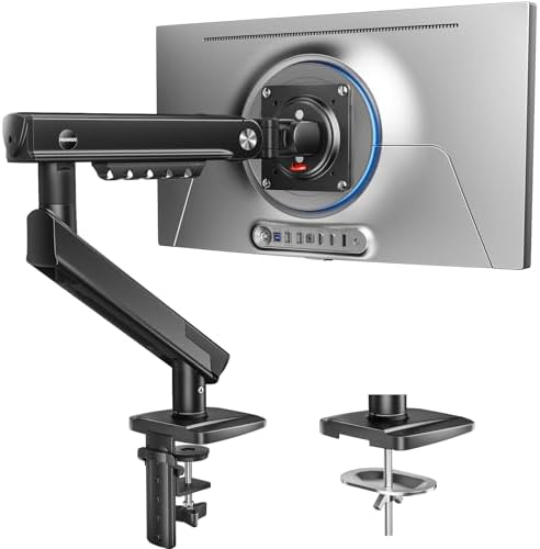 HUANUO FlowLift™ Pro Monitor Arm for 13–32" Screens, MechaSpring Monitor Mount, Fully-Adjustable Monitor Stand with Tilt/Swivel/Rotation, Tool-Free VESA Mount, C-Clamp/Grommet Base, Max Load 19.8 lbs by HUANUO