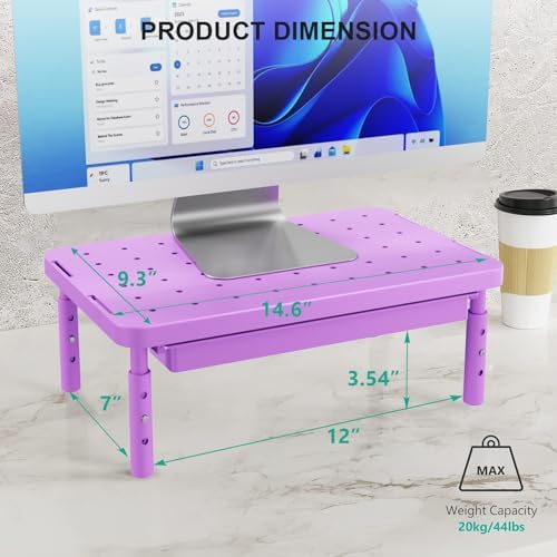 WALI Computer Monitor Stand with Storage, Monitor Riser 3 Height Adjustable - Image 6