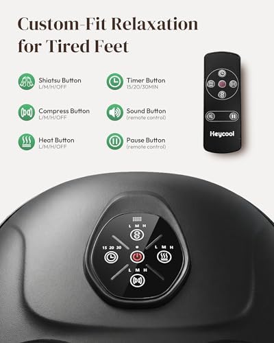 Heycool Shiatsu Foot Massager with Heat and Compression for Pain Relief - Image 2