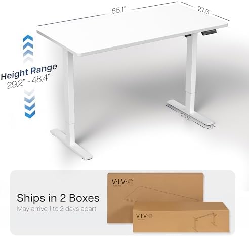 VIVO White 55 x 28 in Standing Desk, DESK-KIT-1W55W - Image 3