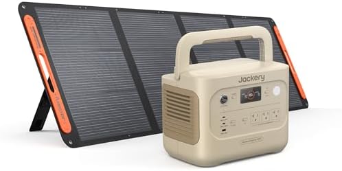 Jackery Solar Generator 1000 v2 and 200W Panel,1070Wh,1500W (Dune White) by Unknown