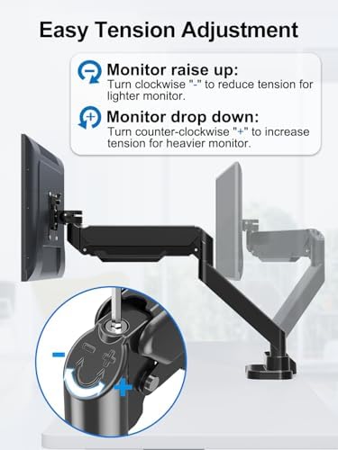 Dual Monitor Mount Fits Max 39" Computer Screen - Image 5