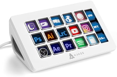 AJAZZ AKP153 Stream Studio Controller Keypad Type-c Wired Keyboard-White by AJAZZ