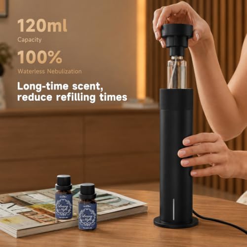 Smart Waterless Scent Diffuser with 4 Essential Oils Kit, 1500 Sq.ft for Large Room Home Office Hotel SPA, Luxury Metal Cold-Air Aromatherapy Diffuser Machine, Remote Control & APP & Timer - Image 3