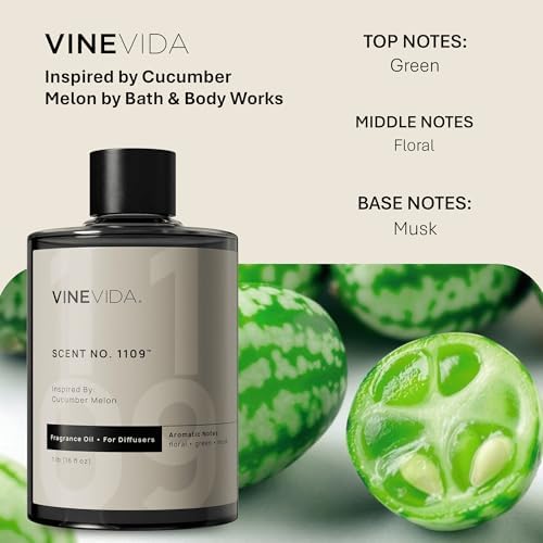 VINEVIDA [16 Fl Oz] Scent NO. 1109 Fragrance Oil for Cold Air Diffusers, Aromatic Notes of Floral Green Musk, Essential Oils for Diffuser Oil Refill & Air Freshener Room Spray - Image 2