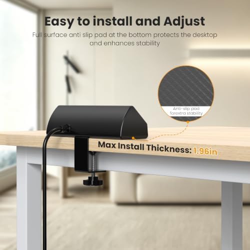 VILONG Desk Clamp Power Strip, 130W Total Fast Charging Station,Black - Image 6