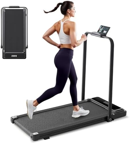 NEWBULIG Under Desk Walking Pad Treadmill, Portable Compact Electric Treadmill with Remote Control, Quiet Fitness Equipment & LED Display for Home & Office, Black&Sliver by NEWBULIG