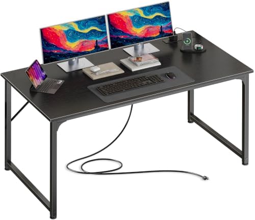 PRAISUN 47 X 24 Inch Deeper Desk with Power Outlets by PRAISUN