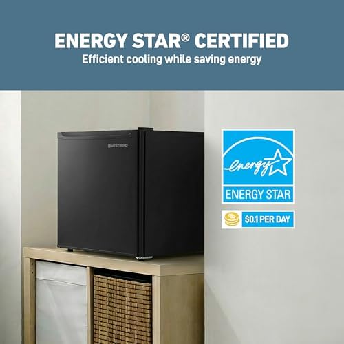 West Bend Mini Fridge Compact Refrigerator for Home Office or Dorm, Auto Defrost with Reversible Door, Energy Star Rated, 1.6-Cu.Ft., Black - Image 4