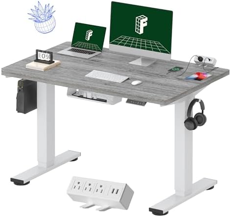 FLEXISPOT EN2 48"x30" Whole-Piece Standing Desk with Power Strip by Unknown
