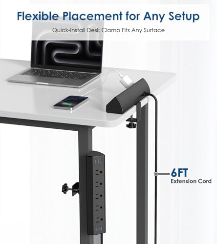 Jgstkcity Desk Clamp Power Strip USB C,40W Total Fast Charging Station,4 PD 20W USB C Ports,Desk Edge Mount Surge Protector,5 Outlets,Fit 1.96" Tabletop Edge,ETL Listed (Pack of 15) - Image 6