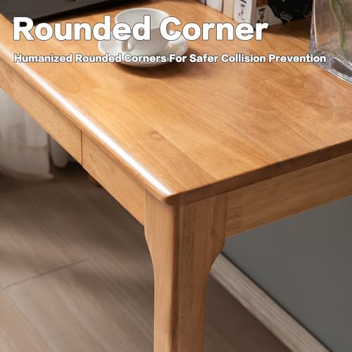 Solid Wood Desk, Gaming Study Home Office Desks for Work, Student PC Desk for Bedroom, Small Computer Desk for Small Spaces, Easy to Assemble (Wood Color, 39inch) - Image 6