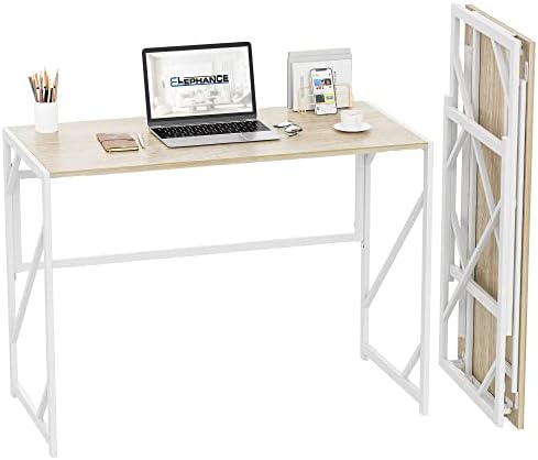 Elephance Folding Desk Writing Computer Desk for Home Office No-Assembly by Elephance