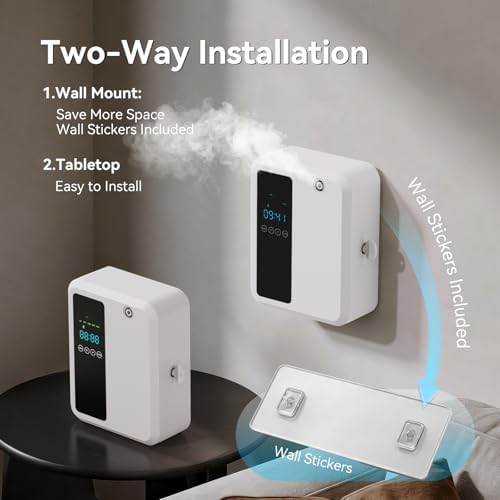 Hotel Scent Diffuser for Large Room, 500ml Smart Waterless Oil Diffuser, Whole House Air Fragrance Machine with LED Display, White - Image 6