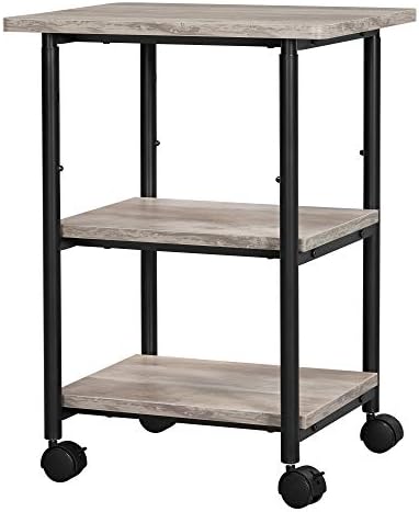 VASAGLE 3-Tier Printer Stand with Locking Wheels, Under Desk Printer Table by VASAGLEbySONGMICSHOME