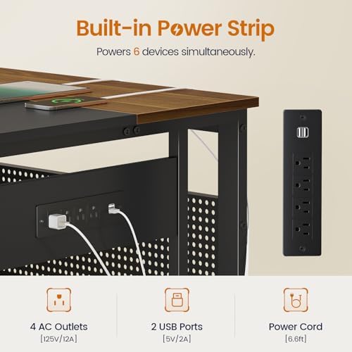 UPOSOJA 71" L Shaped Executive Desk, Office Desk with Storage Drawers - Image 4