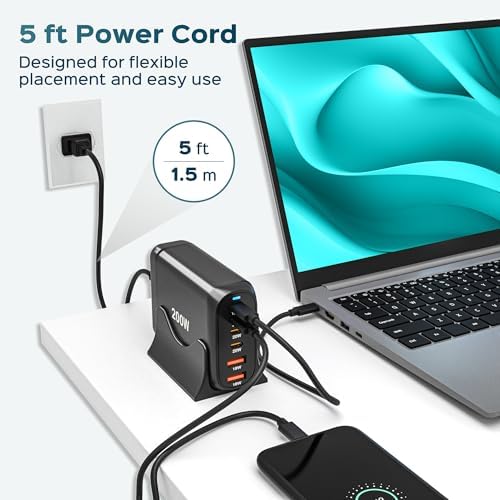 Turonic 200W USB Charging Station with Stand, 6-Port Fast Charge - Image 5