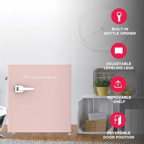 Frigidaire Coral EFR176- AMZ EFR176 Retro Mini Refrigerator-Energy Saving-Adjustable Thermostat Control-Side Mounted Bottle Opener-Ideal for for Dorm, Office, RV, Garage, Apartment 1.6 Cubic Feet - Image 3