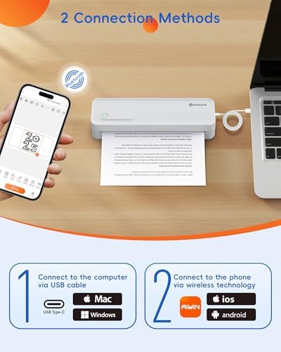 A41 Bluetooth Thermal Printer, Portable Inkless Printer for Travel Supports 8.5 x 11 Inch Paper, Small Mobile Printing Device Ideal for Office, School, Home - Image 4
