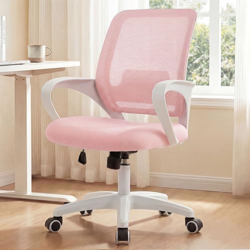 NEO CHAIR Home Office Desk Chair Ergonomic Mesh with Lumbar Support, Pink by NEOCHAIR