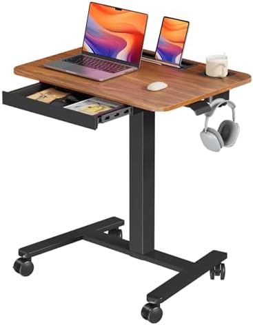 28" Mobile Standing Desk with Drawer, Portable Laptop Desk by JYLHJOYSEEKER