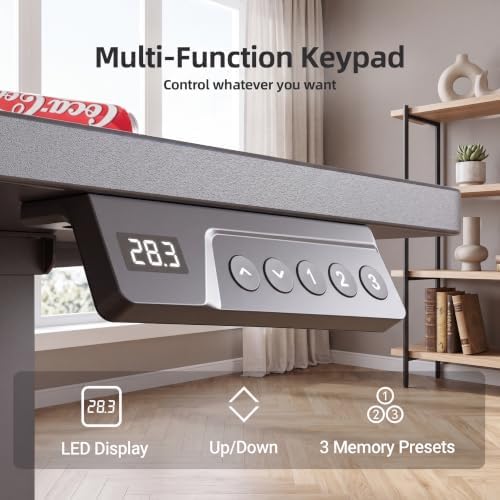 Claiks Electric Standing Desk 55x24 Inch Adjustable Desk, Black - Image 6