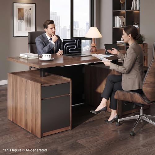 ModernMate 71" Executive Electric Standing Desk with 3 Drawers & Storage - Image 6