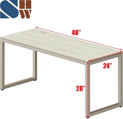 SHW 48-Inch Commercial-Grade Office Computer Desk, Maple - Image 3