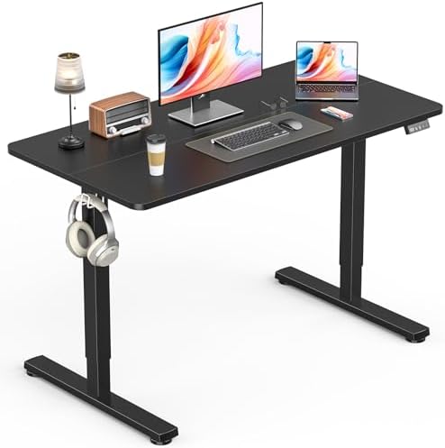 Electric Standing Desk, Gaming Desk, 40 x 24 Inch, Black by Zontera