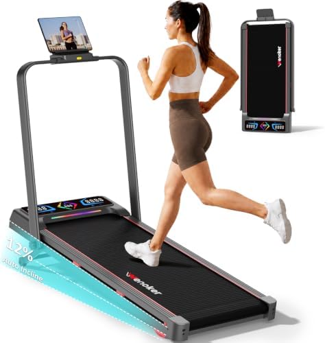 Walking Pad with Auto 12% Incline Handle Bar,Foldable Treadmill for Home by GetYourHomeCoachwithWenoker