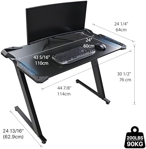 EUREKA ERGONOMIC Gaming Desk, 44 Inch Computer Desk with RGB LED Lights - Image 3