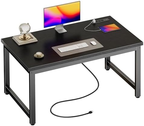 Huuger 48 x 24 inch Desk with Power Outlets & 0.95 Inch Thicker Desktop by Huuger
