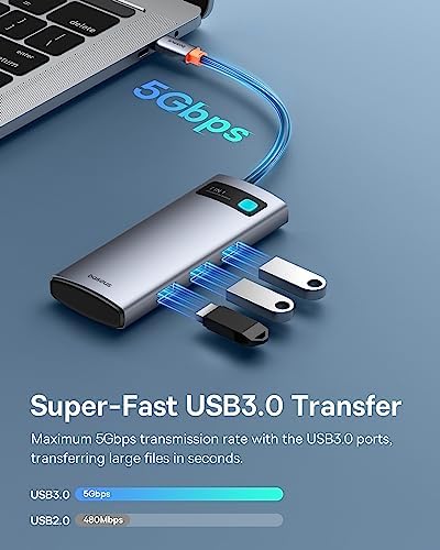 Baseus USB C to HDMI Adapter, 4K@60Hz USB C Docking Station, 7 in 1 USB C Hub with 3 USB-A, PD 100W, TF/SD Card Reader, Compatible for iPhone 15/Mac/Dell/Acer/HP/ASUS/Steam Deck/Rog Ally - Image 5